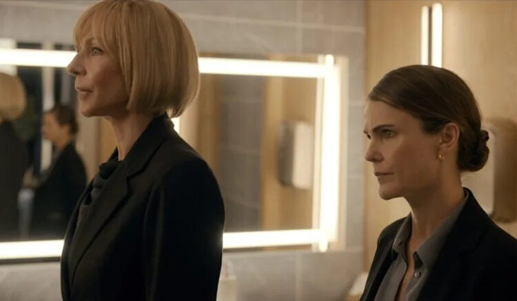 Allison Janney as Grace Penn, Keri Russell as Kate Wyler in 'The Diplomat' Season 3 Episode 1