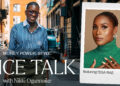A promotional graphic for Nice Talk with Nikki Ogunnaike and Issa Rae.