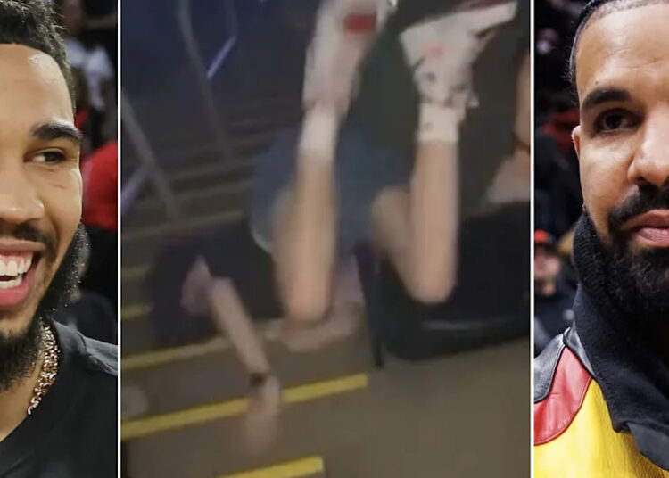 <span>Jayson Tatum's Cameo at Drake Concert Causes Excited Woman to Trip Down Multiple Stairs, Video Shows</span>
