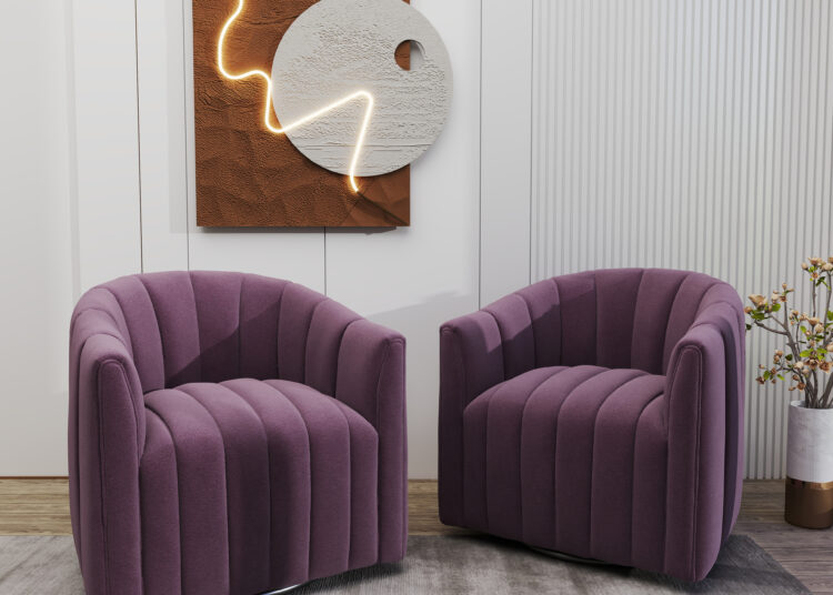 Annelotte Velvet Swivel Barrel Chair
