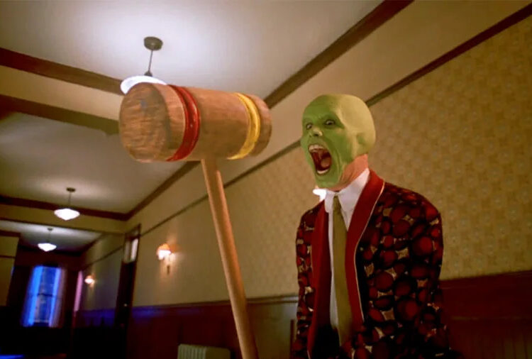 Jim Carrey goes cartoon crazy in <em>The Mask</em>.