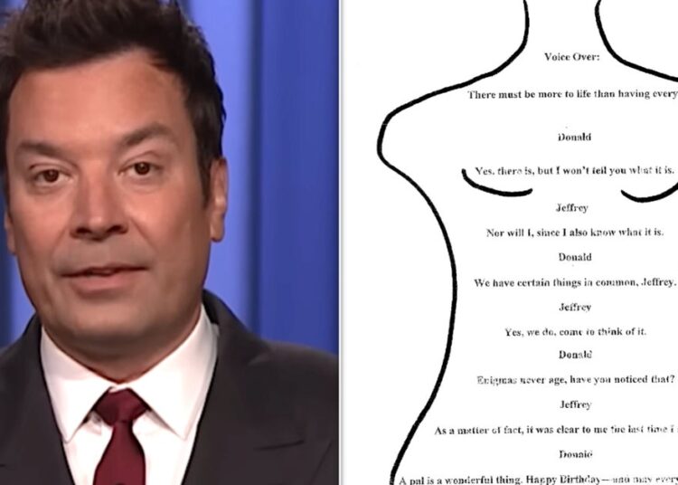 Jimmy Fallon Gives Scathing Defense Of Trump's Alleged Nude Drawing For Epstein