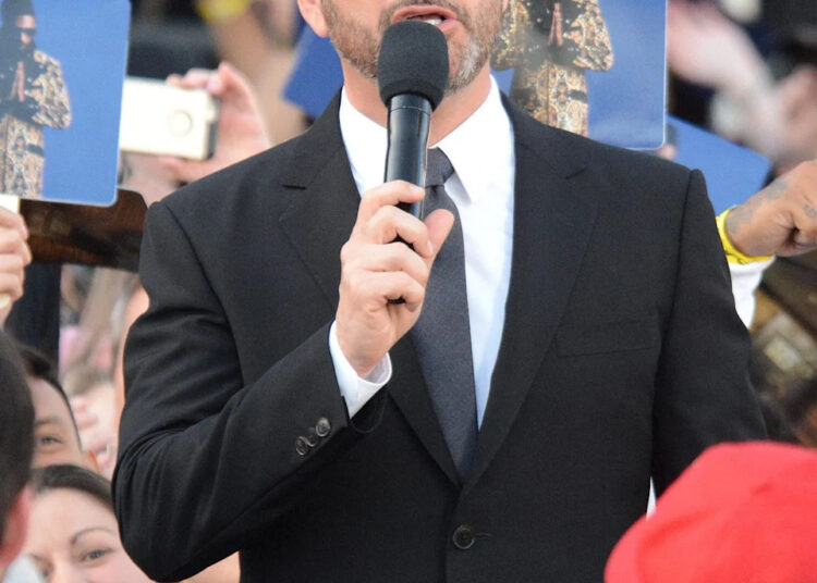 Jimmy Kimmel on the set of his show in Los Angeles