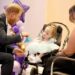 The Duke of Sussex chatting with children at the WellChild Awards on Monday. Pic: PA