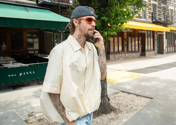 Justin Bieber is seen leaving bar Pitti after having lunch