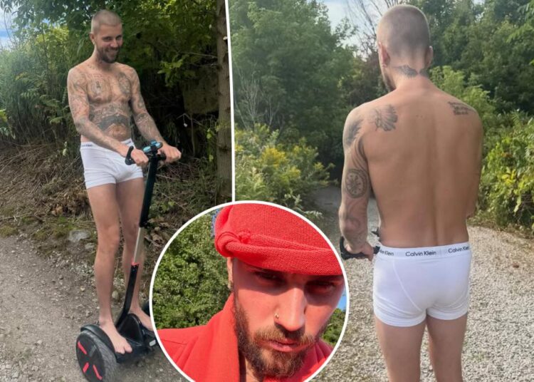 Justin Bieber goes for Segway ride in nothing but his tighty whities