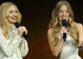 Amanda Seyfried (L) and Sydney Sweeney promote the upcoming film