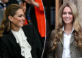 Kate Middleton with darker hair split with her with blonde hair