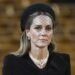 Kate Middleton wears Queen Elizabeth’s pearl choker at the Duchess of Kent’s funeral.(AP)