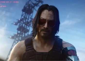 Keanu Reeves as Johnny Silverhand in Cyberpunk 2077.