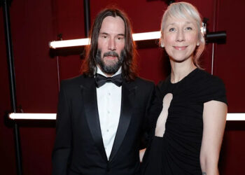 Keanu Reeves and Alexandra Grant at an event for LACMA in November 2023.