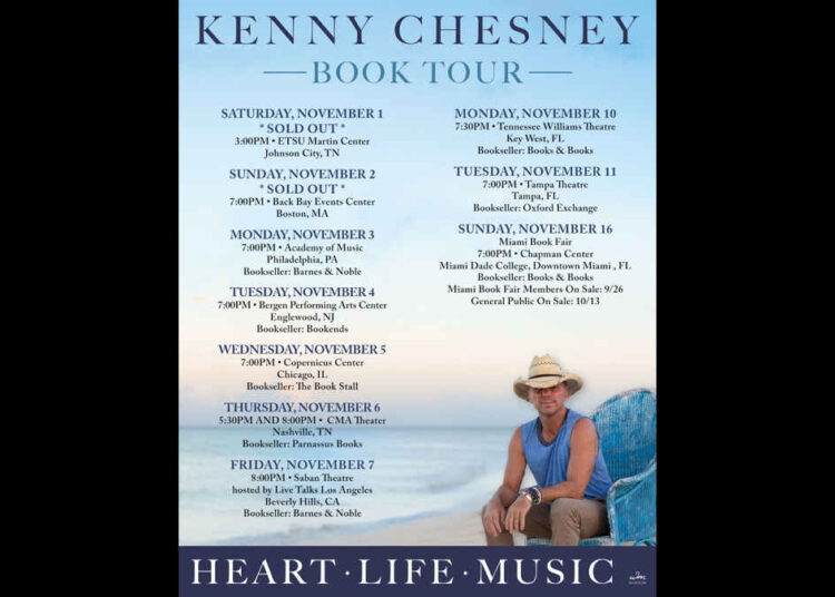 Kenny Chesney Adds 5 More Cities To Heart Life Music Events