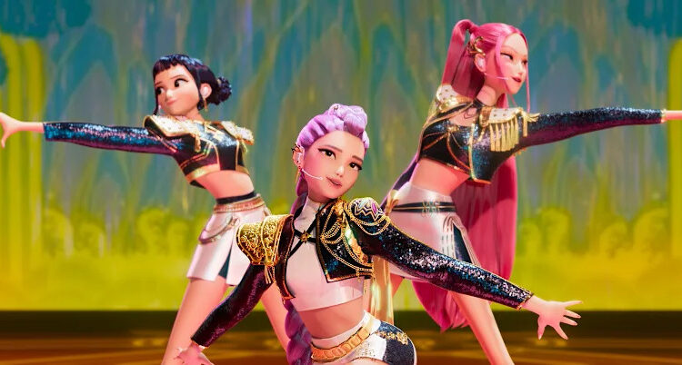 Zoey, Rumi and Mira perform onstage in