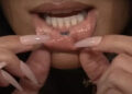 NBC Kim Kardashian shows off her lip tat on