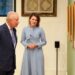 King Charles III with Aura Woodward, director of the Romanian Cultural Institute in London, during a visit to view the Queen Marie of Romania exhibition at the Garrison Chapel
