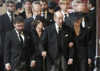 The Duke of Kent arrives for the service