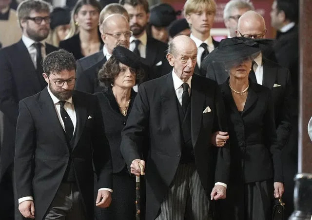 The Duke of Kent arrives for the service