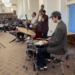 student musicians playing jazz in the HLS library.