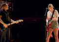 TORONTO, ON - AUGUST 04: Bryan Adams and Taylor Swift rehearse onstage during the Taylor Swift reputation Stadium Tour at Rogers Centre on August 4, 2018 in Toronto, Canada.