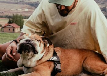 Lewis Hamilton and dog Roscoe