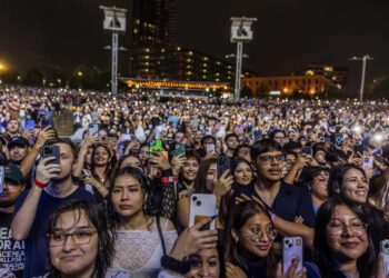 The Marías perform in Nashville at Ascend Amphitheater on Sunday, Sept. 21, 2025.