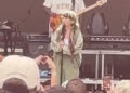 Lola Young performing at the All Things Go Music Festival on Sept. 27.