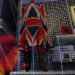David Bowie’s 1997 Union Jack frock coat, designed with Alexander McQueen, displayed at the new David Bowie Centre at London’s V&A East Storehouse