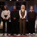 SATURDAY NIGHT LIVE -- Episode 1870 -- Pictured: (l-r) Bowen Yang, Ego Nwodim, Kenan Thompson, Heidi Gardner, Marcello Hernández, and Sarah Sherman during the