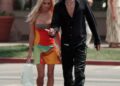 Pamela Anderson and Tommy Lee walking hand in hand in Malibu on Mother’s Day in 1997