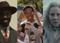 Side by side by side of Michael B. Jordan grimacing in Sinners, Marlon Wayans overwhelmed talking to anchors in Scary Movie and Nicholas Cage dead-eyed all in white in Longlegs.