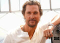 Matthew McConaughey posing on top of the Empire State Building in September 2023.