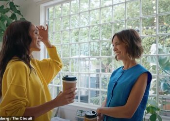 Meghan Markle has seemingly been caught in an awkward editing 'fail' after royal fans claimed a laugh track had been added in to her Bloomberg interview (pictured)