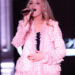 Kayleigh Clark sings during the Wanda Beauchamp show at the Cosmopolitan NYFW FW20 fashion show.