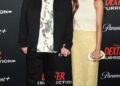Eric Stonestreet and Lindsay Schweitzer at the "Dexter: Resurrection" premiere.