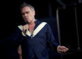 Morrissey performs at the Firefly Music Festival in Dover, Delaware on June 19, 2015.