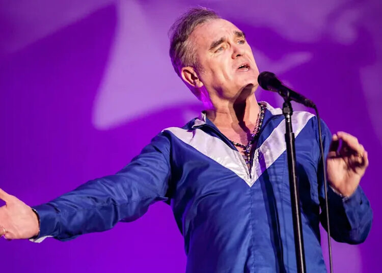Musician Morrissey on stage in Spain in May 2015.