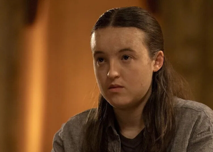 Bella Ramsey looks pensive as Ellie on The Last of Us
