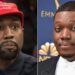 Kanye West, left, and Michael Che, right.