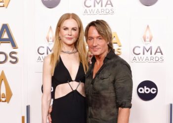 Nicole Kidman and Keith Urban at the 2023 CMA Awards at Bridgestone Arena in Nashville, Tennessee (Photo by Taylor Hill/WireImage)