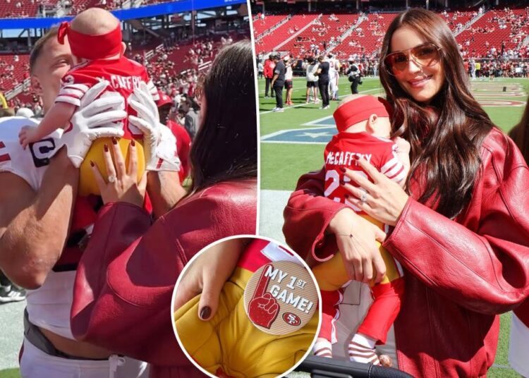 Olivia Culpo takes 2-month-old daughter to first NFL game to watch Christian McCaffrey play