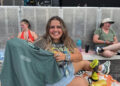 Ashleigh Wethington, of Indianapolis, arrived early to Bourbon and Beyond on Sunday to snag a front-row spot for Noah Kahan.