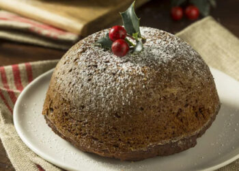Homemade figgy pudding