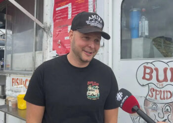 Kyle Conrad, owner of Bud the Spud says his food truck has already seen hundreds of customers, only on day one of the Sommo Festival.