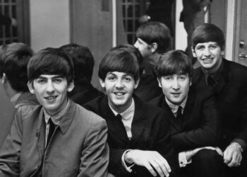 The Beatles, from left to right: George Harrison, Paul McCartney, John Lennon and Ringo Starr, in Sweden.