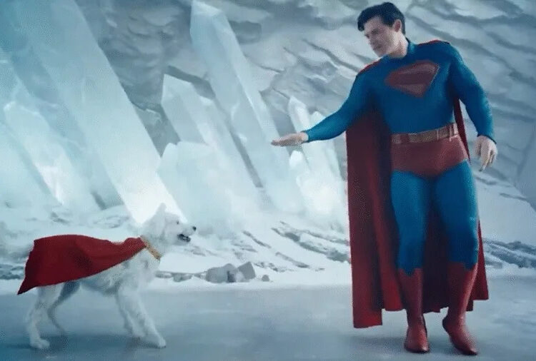 Krypto and Superman in James Gunn’s <em>Superman</em> (2025)