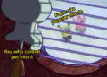 Squidward gazes out a window at SpongeBob and Patrick, who are joyfully playing outside