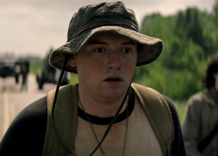 Cooper Hoffman as Ray looking shocked in The Long Walk.