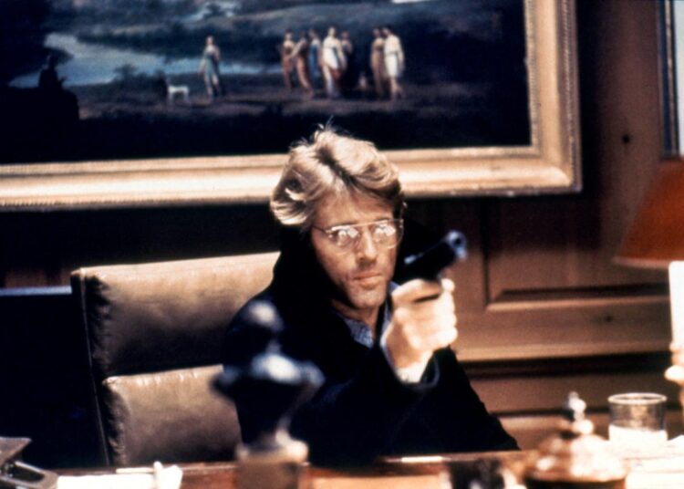 American actor Robert Redford on the set of