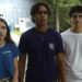 Caitlyn, Zac, and Marcel looking concerned in Motorheads.