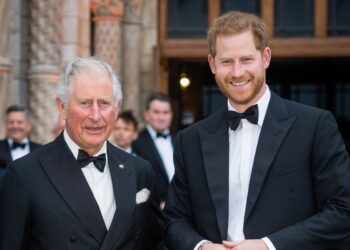 King Charles and Prince Harry in Tuxedos
